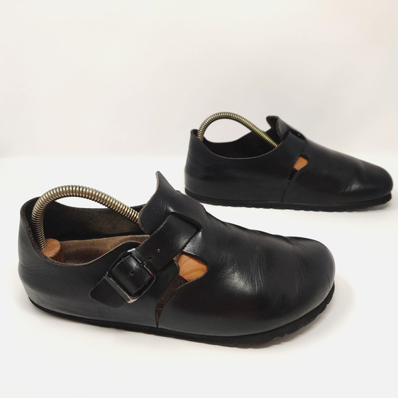 Birkenstock London Clogs Shoes Size 40 US 9 Black Leather Classic Comfort *Read - Picture 8 of 16